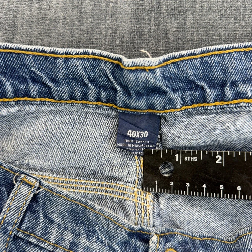 RK Carpenter Jeans Mens 40x30 Blue Cotton Relaxed Utility Workwear